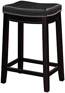 Claridge Rubberwood Solid Wood PU Counter Stool in Black