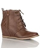 Women Vegan Almond Toe Quilted Ankle Booties TAN (11)