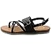 Ollio Women's Shoe Side Buckle Gladiator Strap Zip Closure Flat Zori Sandal