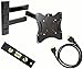 GSI High-Grade Sturdy-Steel Articulating Arm Wall Mount with Tilt and Swivel Functions - for LCD/LED/TV/DVD/Combo/Blu-Ray Flat-Panel Monitors/Screens/Displays, Mounting Brackets Fits 23-Inch to 37-Inch Screens - Plus Free Complimentary GSI 6 Ft. HDMI Male-Male 1080P High-Speed Cable