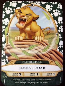 Sorcerers Mask of the Magic Kingdom Game, Walt Disney World - Card #17 Simba's Roar