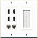RiteAV - 4 Port HDMI 2 Cat5e Ethernet - Female + 1 Brush Port Wall Plate