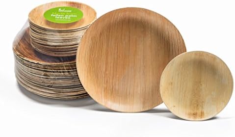 Leafware 50 Piece Round Dinner Set - Includes Leafware 9 Inch Round Plate and Leafware 6 Inch Round Plate