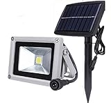 Honeysmart　 ソーラーライト 10W 100W相当 ガーデンソーラーライト 庭 外灯 屋外照明 太陽光発電 LEDライト 防犯 防災 昼光色 (1台セット)