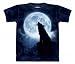Full Moon Silhouette Wolf T-Shirt 100% Cotton Short Sleeve Shirt in Adult Sizes