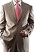 Giorgio Cerruti Men's 2 Button Super 150s Extra Fine Tan Dress Suit with Flat Front Pants