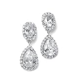 Mariell ~ Bold Cubic Zirconia Drop Clip On Earrings