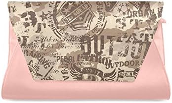 HomeWishes Nostalgia PU Leather Clutch Bag for Women Girls,Pink