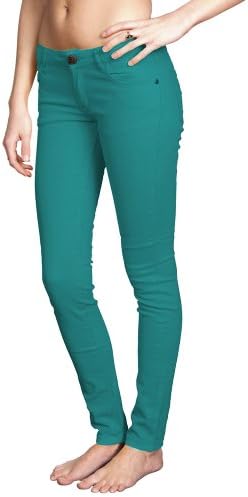 Women's Brushed Cotton Tapered Stretch Jeans : Emperial by Gazoz Teal 11