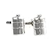 MENDEPOT Silver Tone Wine Flask Cufflinks with Gift Box