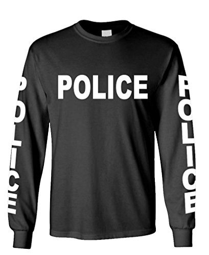 POLICE - novelty duty cop law enforcement - Long Sleeved Tee, S, Black
