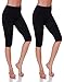 Emmalise Women's Capri 17 in Knee Length Bermuda Seamless Legging - Black Black, One Size