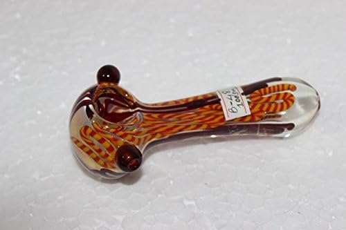 thick color **changing striped** 5" - handmade art **Glass** Candle holder **pipe**