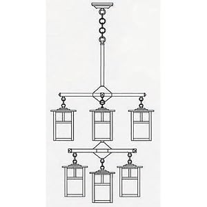 Arroyo Craftsman MCH-5 4-1 5 Mission 4 Light Chandelier Plus Center Light