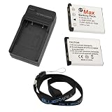 Replacement NP-45/NP-45A Lithium-Ion Battery + Travel AC Charger with Car Adapter + Neck Strap Lanyard for Fuji FinePix XP10 XP20 XP30 Z20fd J10 J20 Z70 Z33WP Z100fd Z90 T200 T300 JX350 Digital Cameras