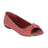 DAISY-63 M/J Red/Wht Dots Flat Shoe