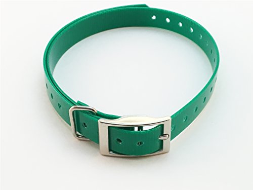 Sparky PetCo - (Green Square Buckle 3/4" Replacement Collar - Compatible with Garmin, Delta, Dogtra, SportDOG, E Collar, Tri Tronics, Petsafe, Educator Systems
