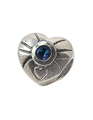Zable(tm) Sterling Silver September Birthstone Hea Bead / Charm