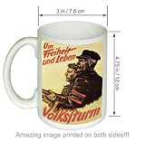 German WW2 COFFEE MUG Um Freiheit Und Leben Volkssturm