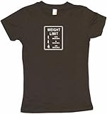 IMAGE OF Weight Limit Fat/Skinny Girl Sign logo Women's Tee Shirt Medium-Brown Babydoll (petite fit)