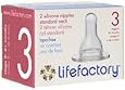Lifefactory Stage 3 Silicone Nipples, 6+ Months, 2-Pack