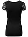 Doublju Women's Laced Short Sleeve Surplice Wrap T Shirts