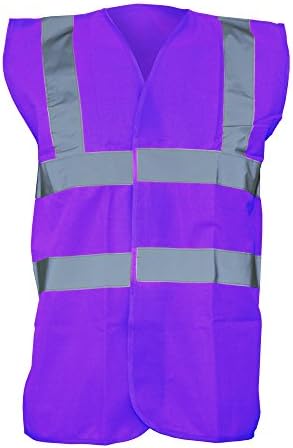 YokoUnisex Premium Hi-Vis Waistcoat Vest/Jacket (S) (Purple)
