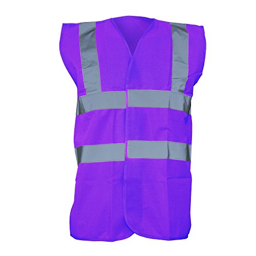 YokoUnisex Premium Hi-Vis Waistcoat Vest/Jacket (S) (Purple)