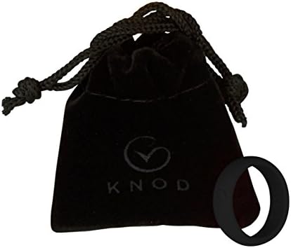 Knod Women's Flexible Silicone Rubber Wedding Band Ring, For An Active Lifestyle, Black- 7