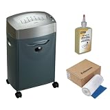 Royal 1200MX 12-Sheet Strip Cut Shredder w/Basket and Casters + Fellowes Shredder Oil + 10-Gallon Shredder Bags 100-Pack Roll