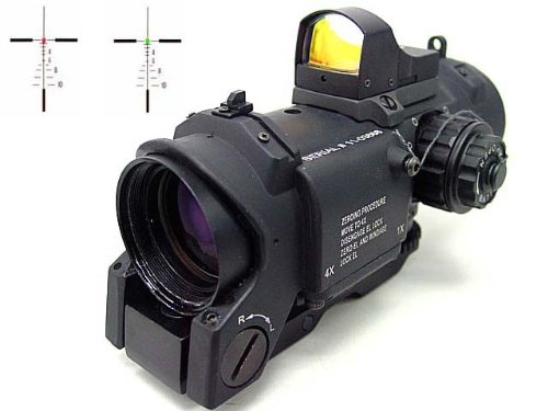 4x Elcan SpecterDR Type Red/Green Dot Scope w/OP Dot Sight Black
