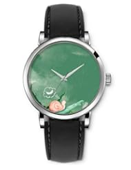 SPRAWL Aanalog Fashion Series Silver Ladies Watches of Genuine Black Leather Strap,Unique Wrist Watch for Women Girls Designed with In the rain
