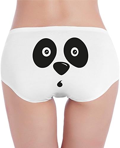 Custom Panda Face Women's Cotton Underwear Panties Low Waist Traceless White