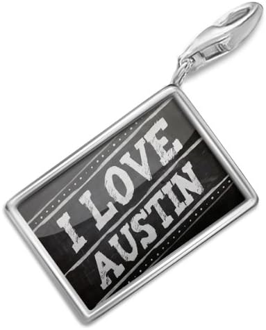 NEONBLOND Charms Chalkboard with "I Love Austin" - Bracelet Clip On
