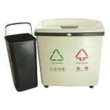 iTouchless Fly 2-Compartment Automatic Recycling/Trash Can NX - Off White (16 gal.)