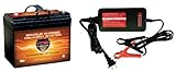 VMAX857 & BC1204 PKG 12 Volt 35Ah SLA AGM Deep Cycle Group U1 Maintenance Free Battery UPGRADES ANY 12V GROUP U1 BATTERY & VMAX 3.3Amp 4-Stage 12V Microprocessor Controlled "Smart" Charger/ Tender/ Maintainer