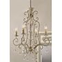 Shabby Vintage Metal Crystal CHANDELIER electric antique white FRENCH COUNTRY Chic 42" NEW