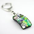 Handmade Square Shaped Murano Glass Keyring- Alexander Green Style1