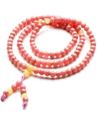 Honeystore Girls Beeswax Rhodonite Stretch Bracelet Color Pink Length 58 cm