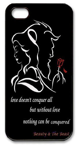 Mystic Zone Classic Cartoon Beauty and the Beast Case for iPhone 5 Hard Back Cases Cover Fits Case WSQ0976