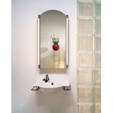 MT Series Mirrored 8 quot Depth Cabinet Arch Door 24 quot W Plain Edge Left Electric w Night Light MT24D8APLL