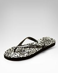 bebe Logo Leopard Flip Flop
