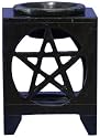 Black Soapstone Aromatherapy Diffuser - Pentacle Design - Warmer for Scented Home Fragrance Oils or Essential Oils