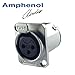 Amphenol AC3FDZ 'Z Series' XLR Female Chassis Connector, Nickel Finish