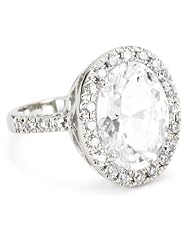Cubic Zirconia Oval Pave Fashion Ring
