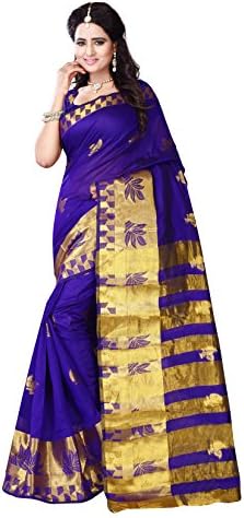 Shree Sanskruti Art Silk Purple Color Saree &amp; Unstitched Blouse Piece,Free Size