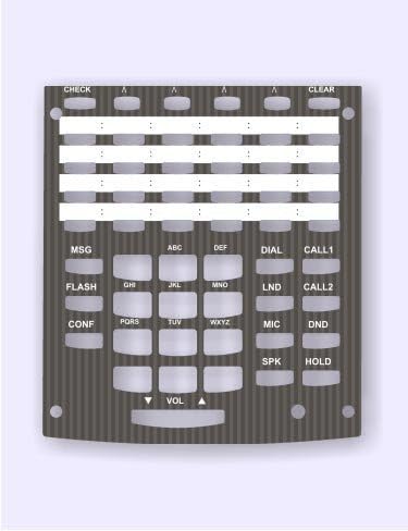 NEC for The Aspire 34 Button Super Display Phone Stock # 0890049 (Stock# 0893723) Black on lite Black Srips / 25 Labels