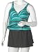 Apparel : Christina Women's Plus Lava Stripes 2 Piece Crossover Skirtkini