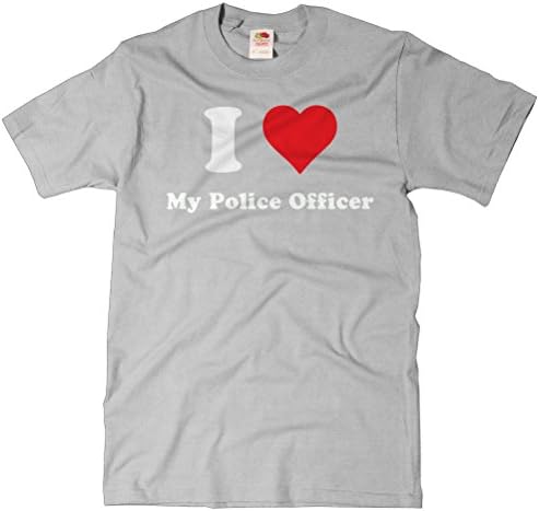ShirtScope Adult I Heart My Police Officer T-shirt - I Love My Police Officer Tee Medium Heather Grey