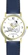 Habit 2 - Goal, Straight A's (English Text) - DELUXE TWO-TONE WATCH from THE 7 HABITS - WATCH COLLECTION BY WATCHBUDDY&reg; - Arabic Numbers - Blue Leather Strap-Size-Women's Size-Small